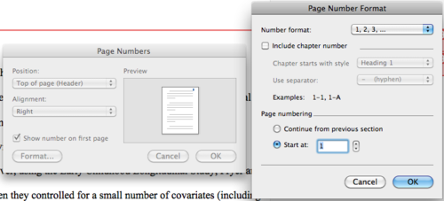 add page numbers in word 2011 for mac