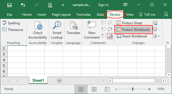 unprotect a workbook in excel for mac